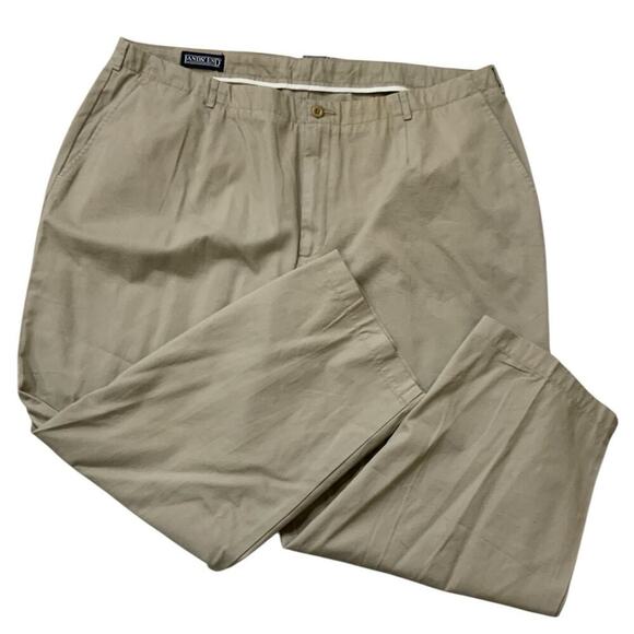 Lands End Khaki Pants Womens 20 Flat Front Casual Preppy Officewear Chino NWT - Picture 3 of 10
